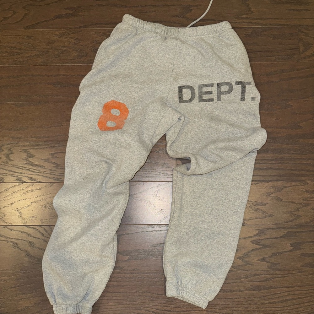 Gallery Dept. Gray Sweatpants with Orange Detail